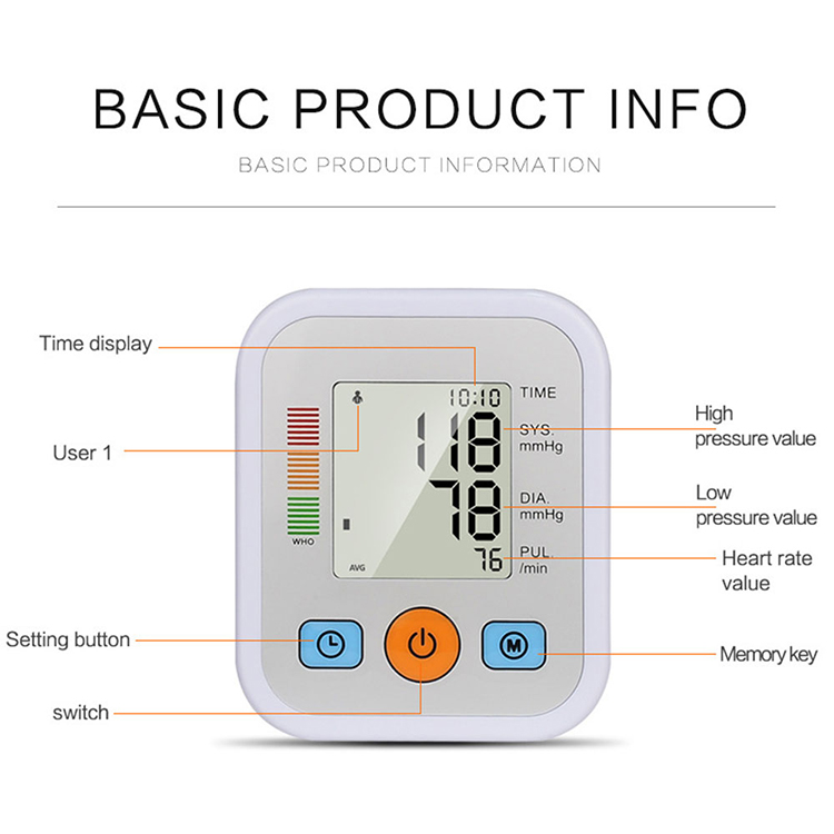 Sphygmomanometer Wrist Sphygmomanometer Portable White Supervise Fully Automatic