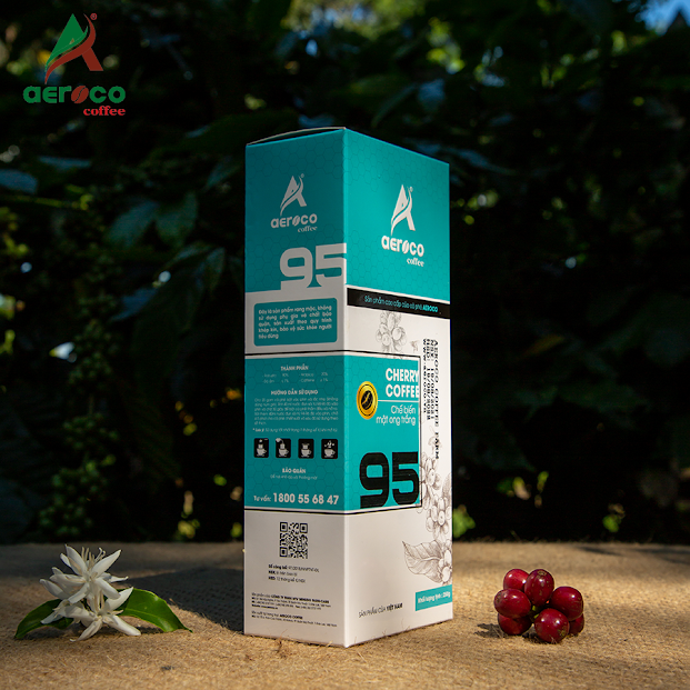 Cà phê bột pha phin AEROCO 95 nguyên chất 100% rang mộc hậu vị ngọt thơm quyến rũ, hộp 250g