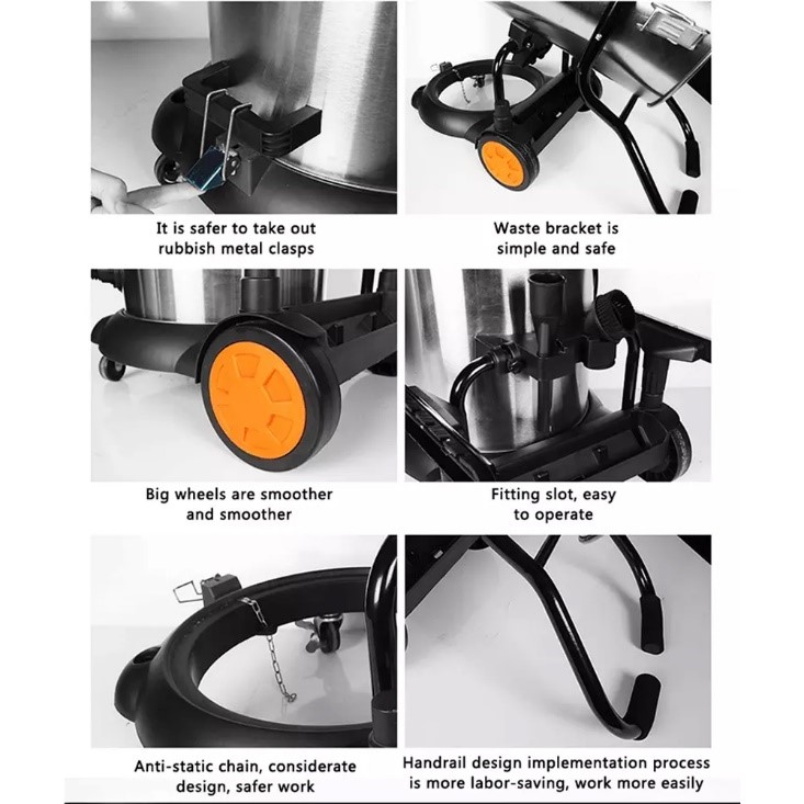 Máy Hút Bụi Công Nghiệp Sunmax 70L Hai Động Cơ Công Suất 3000W, Dung Tích Thùng Chứa 70 Lít, Loại Chuyên Dụng Trong Xưởng Chăm Sóc Oto – Hàng Chính Hãng