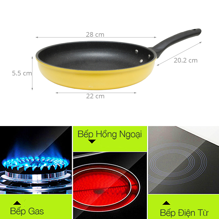 Chảo Rán Chống Dính Goldsun FP-GE1528-IH (28cm)