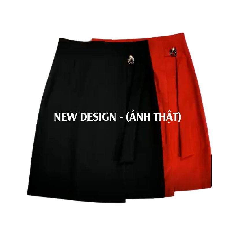 Chân váy công sở New Design dáng  A dài qua gối vải kaki thun co giãn