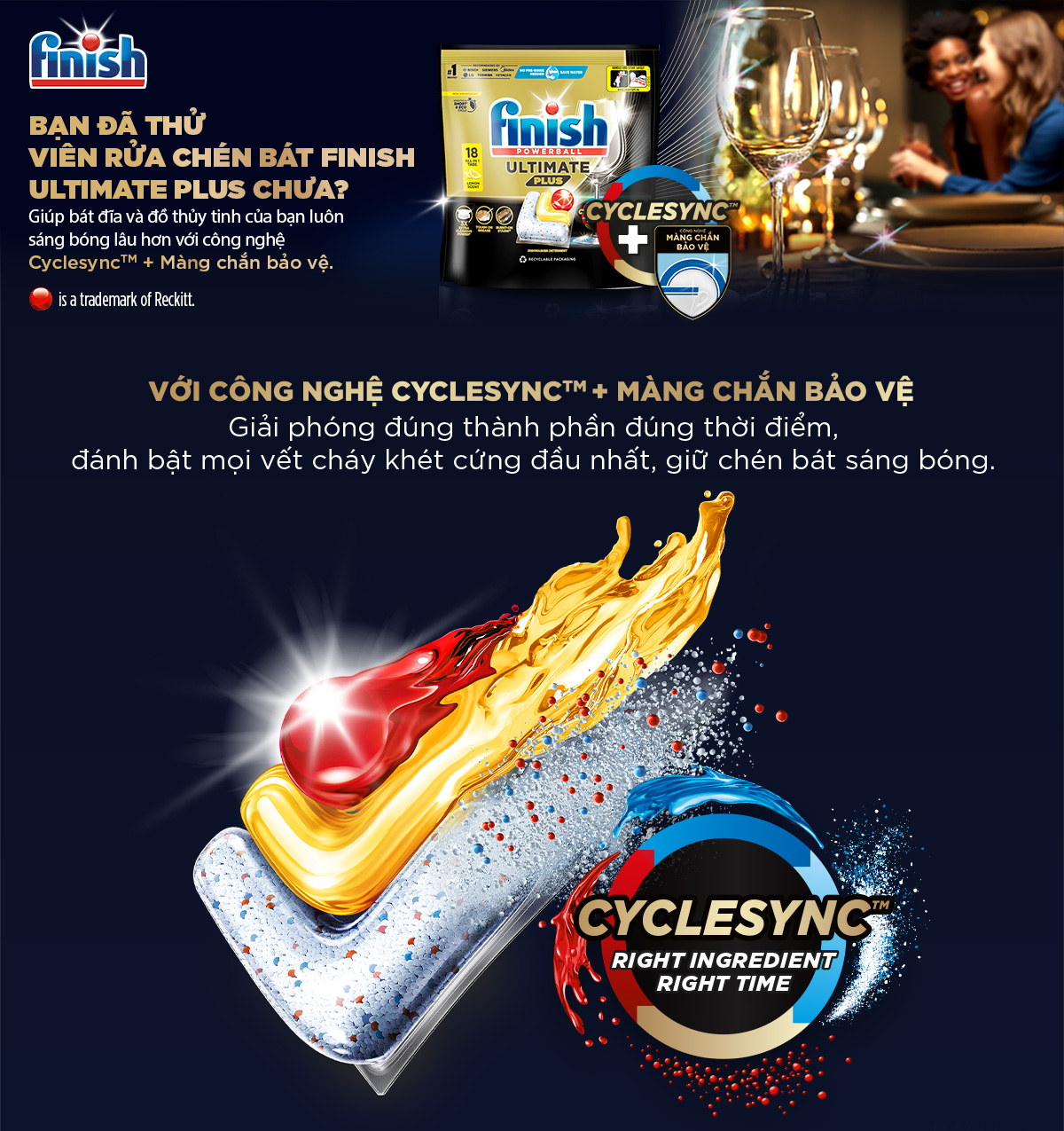 [Mới] Viên rửa chén bát hương chanh Finish Ultimate Plus All in one túi 18 viên - dòng siêu cao cấp