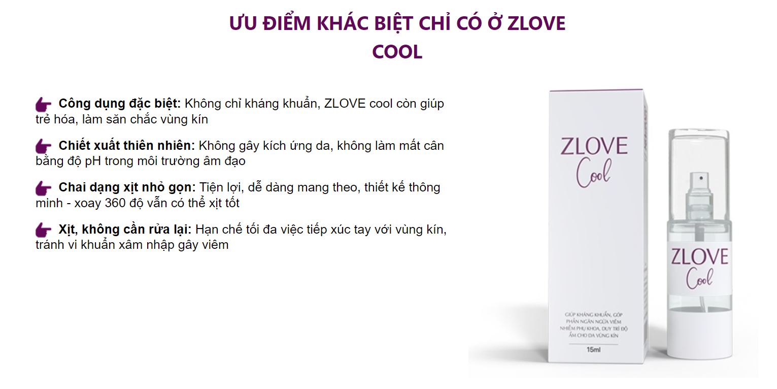 Sản Phẩm Chăm Sóc Vùng Kín Phụ Nữ ZLOVE COOL - Xịt Kháng Khuẩn, Kháng Nấm, Góp Phần Ngăn Ngừa Viêm Nhiễm Phụ Khoa - Làm Sạch, Dưỡng Ẩm - Trẻ Hóa, Săn Chắc Vùng Kín (15 ml) 5