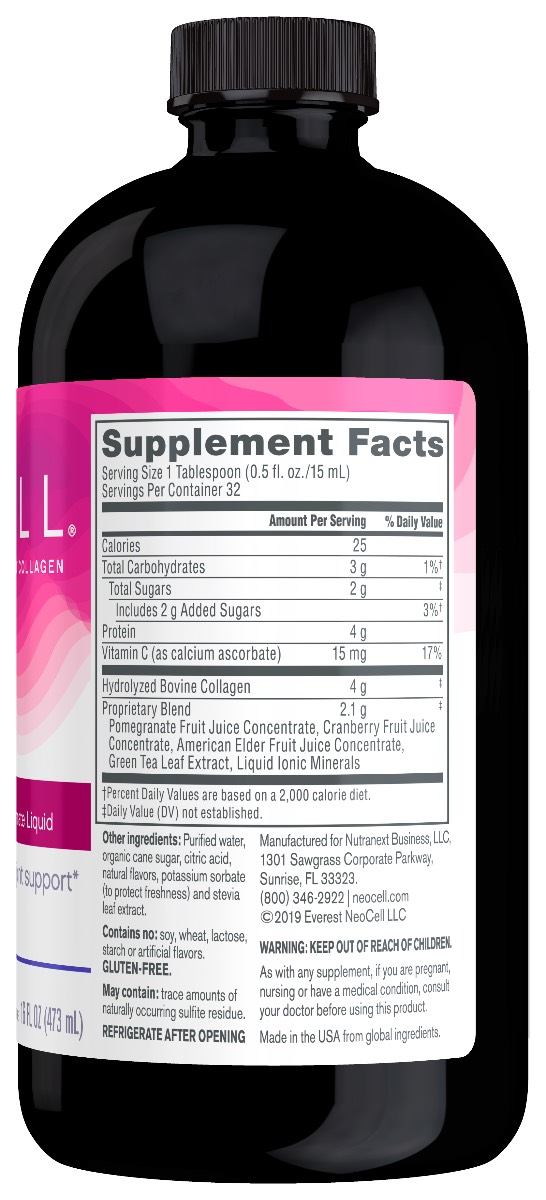 Collagen Lựu Đỏ Neocell Collagen +C Dạng Nước Mỹ 