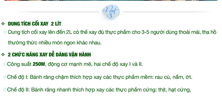 Máy xay đa năng HT SYS - 250W - Máy Xay Hành, Tỏi, Rau Củ ,Thịt Dung Tích 2L - 2 Lưỡi dao kép - Cối inox 304 - Hàng Nhập Khẩu