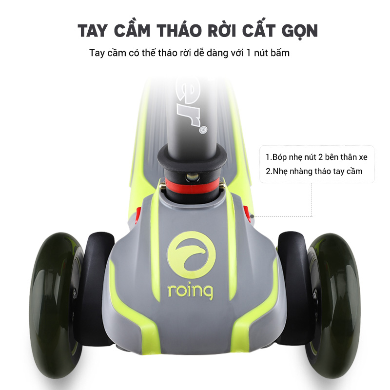 Xe trượt 3 bánh 21st scooter ROD3 chính hãng, có giảm xóc, đèn LED, tăng giảm chiều cao 5 cấp độ xịn cho bé trai và bé gái vận động ngoài trời nhiều màu sắc