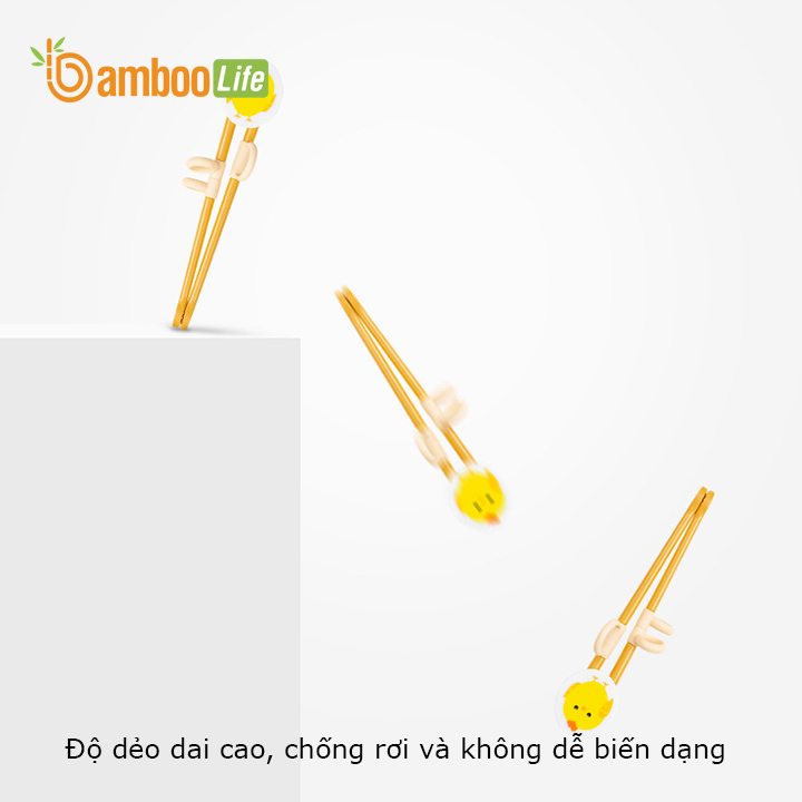 Đũa tập ăn cho bé Bamboo Life hàng chính hãng từ bột ngô Đũa tập ăn xỏ ngón cho bé Dụng cụ tập ăn cho bé 5