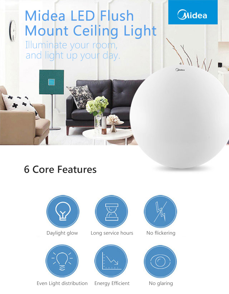 Midea LED Ceiling Light Pure White 10W