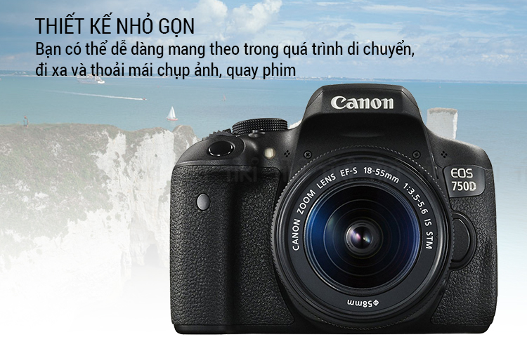Combo Máy ảnh Canon 750D kit 18-55mm STM - Hàng Chính Hãng + Thẻ 16GB + Túi