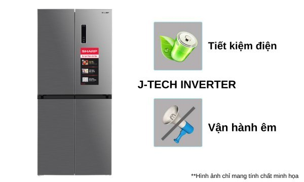 Tủ lạnh Sharp Inverter 362 lít SJ-FX420V-SL - Hàng chính hãng (chỉ giao HCM)