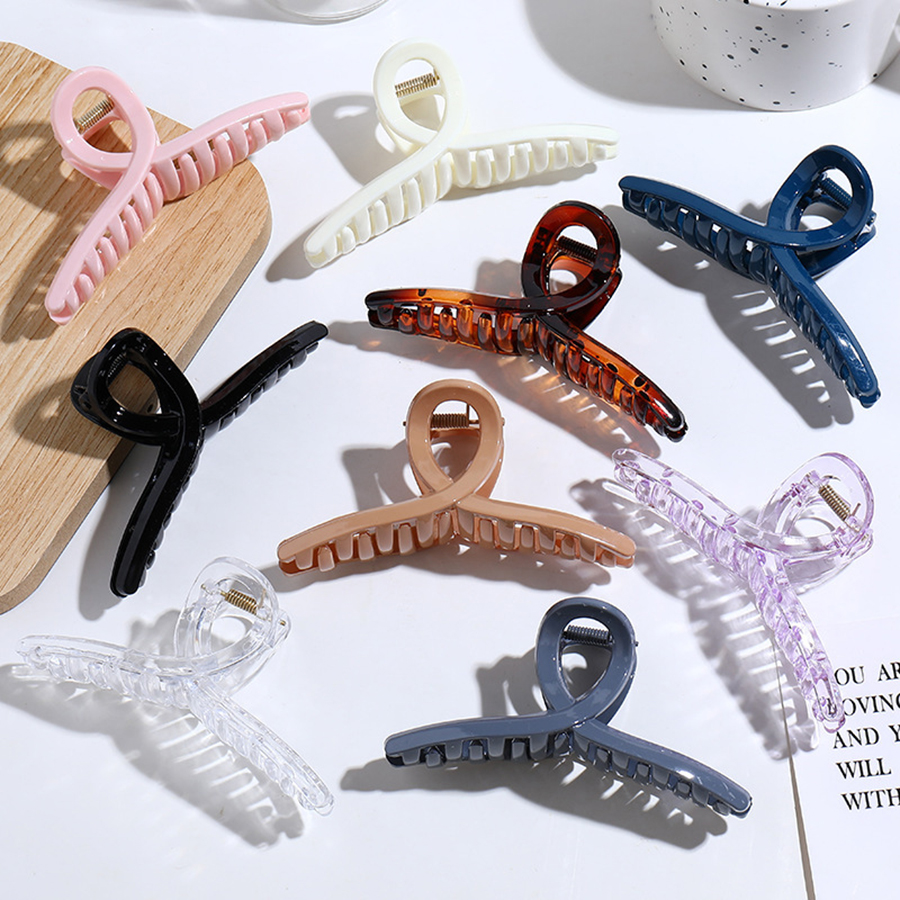 Kẹp tóc xoắn, kẹp càng cua xoắn màu pastel, kẹp tóc size to nhựa lì nhiều màu PK22-4-001