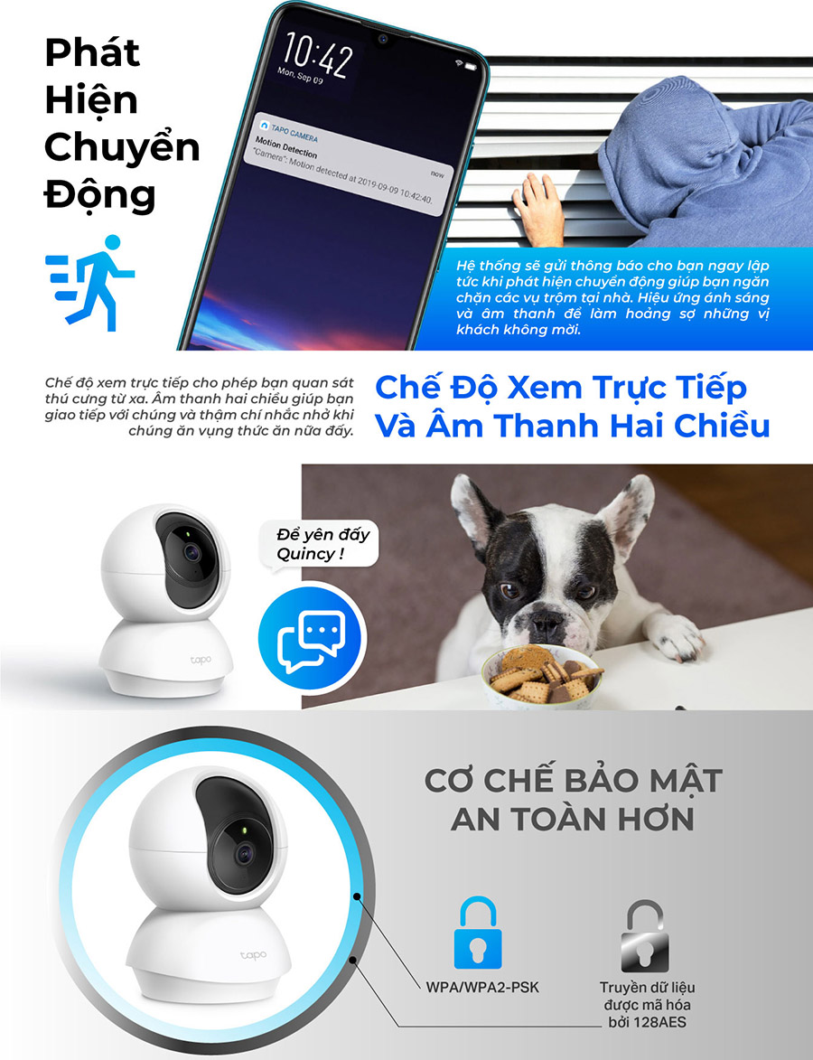 Camera IP Wifi TP-Link Tapo C200 Full HD 1080P Giám sát An Ninh - Hàng Chính Hãng