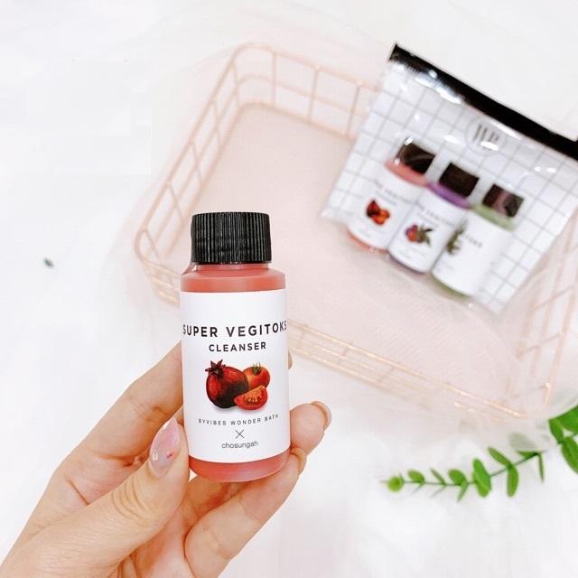 Set 3 Chai Sữa Rửa Mặt Thải độc Rau Củ Bivybes Wonder Bath Super Vegitoks Cleanser Miniature Kit 30ml Chai Tặng Kem 1 Mặt Nạ Sủi Bọt Su M 37 đen Sạch