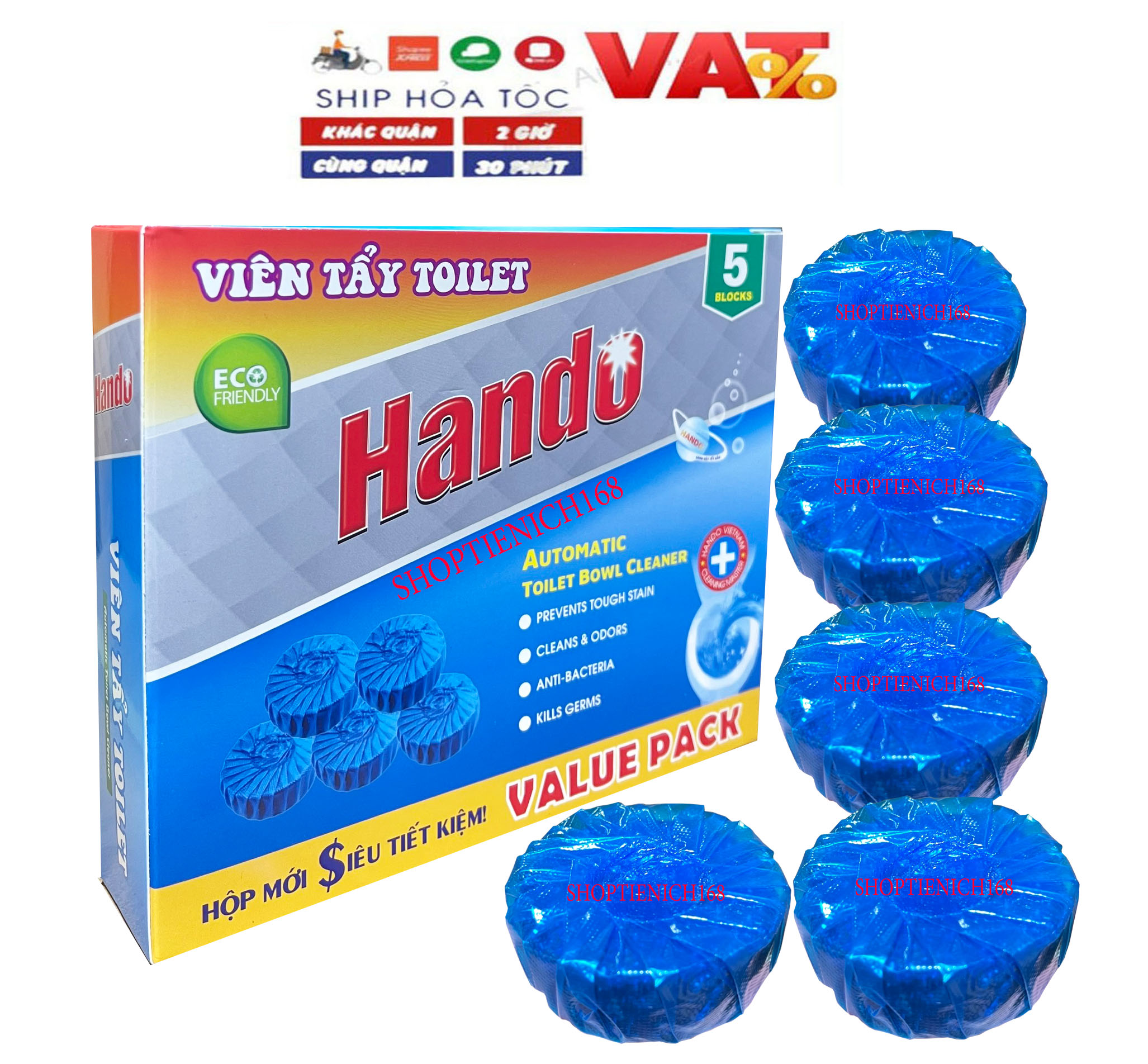 Viên tẩy sạch và làm thơm xanh Hando 5 viên Value Pack