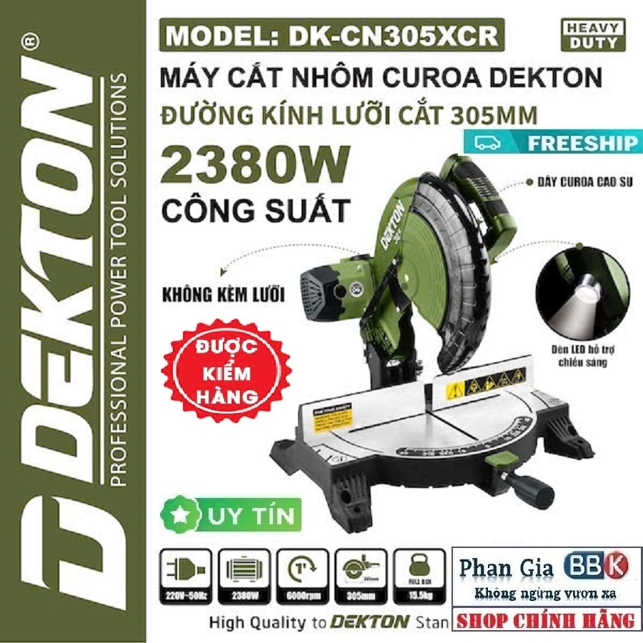 [MẪU MỚI 2026] Tặng Kèm Lưỡi - Máy cắt góc đa năng 2385W Dekton DK-CN305XCR - 305mm - Bảo Hành 12 Tháng