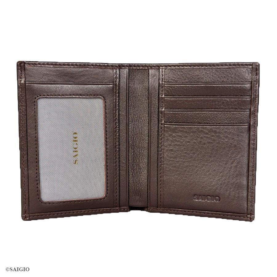 Ví Nam Da Bò NAPA Mềm Mại - Vân Tự Nhiên, Size Lớn, Thiết Kế Cổ Điển, Đơn Giản - Mỏng Nhẹ, Dáng Đứng - Gập 2, Ngăn Đựng Tiền Có Khóa Kéo, Nhiều Ngăn Để Giấy Tờ Tiện Dụng - Hàng Chính Hãng SAIGIO