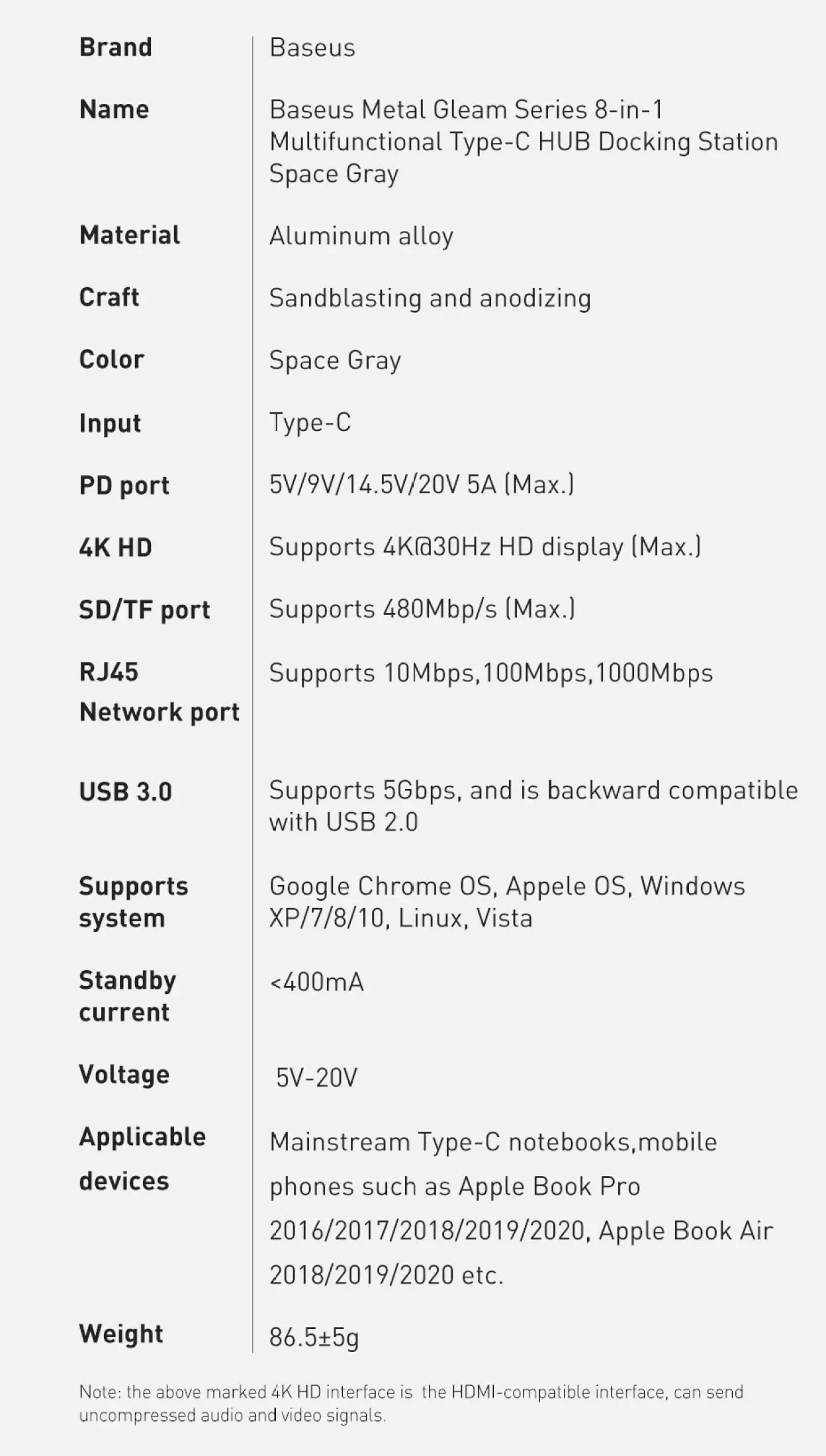 (Hàng chính hãng) Hub chuyển đổi đa năng Baseus Type-C - HDMI, USB, RJ45, SD, TF,... dành cho Macbook, Notebook, Laptop,... 