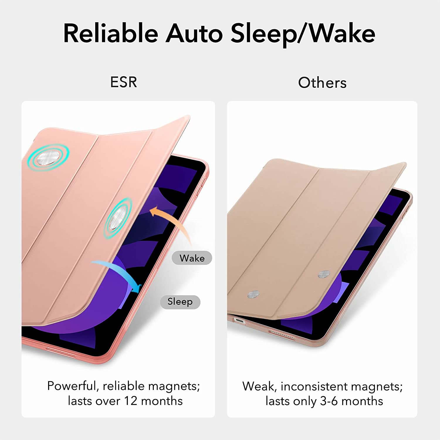 Bao da dành cho iPad Air 5 2022 10.9 Inch ESR Rebound Slim Smart Case - Hàng Chính Hãng