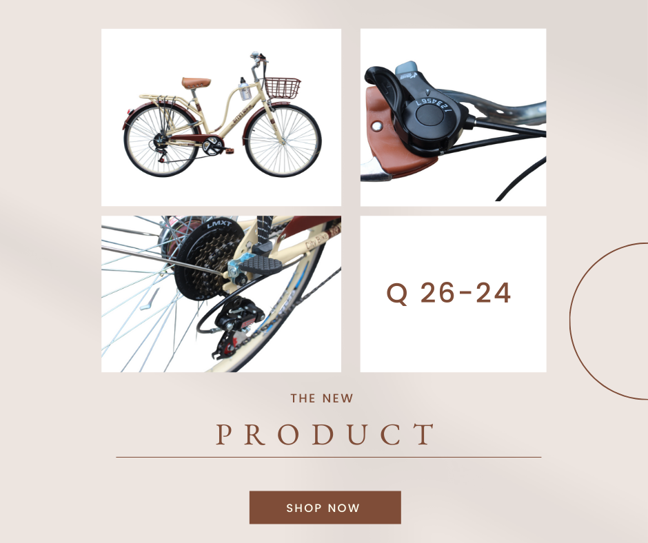 Xe đạp đường phố SMNBIke đề bố líp 7 26 inch ( kem - nâu )