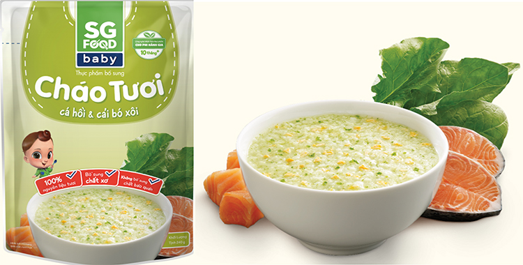 Lốc 6 - Cháo Tươi Baby Sài Gòn Food 240g, Gà, Thịt Bằm, Bò, Tôm, Lươn, Cá Hồi