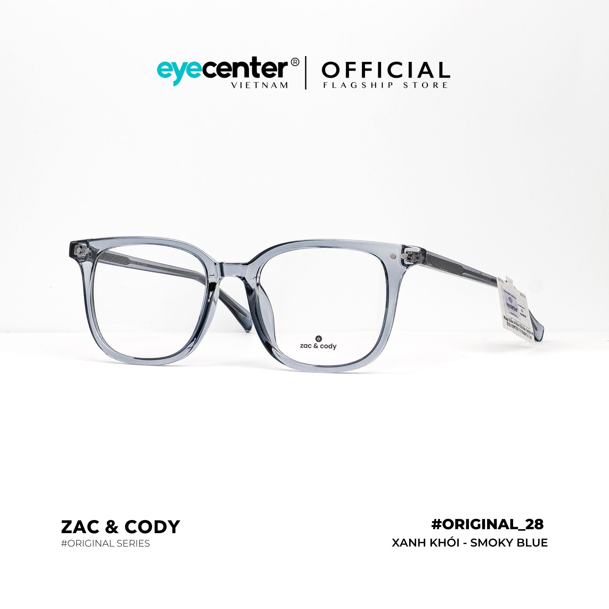 Gọng kính cận nam nữ chính hãng B28-S ZAC CODY dáng vuông lõi thép chống gãy BS28 by Eye Center Vietnam