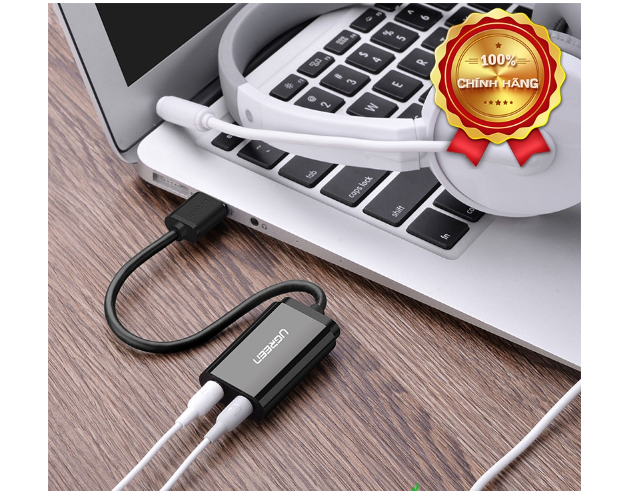 Dây USB 2.0 UGREEN US205 mở rộng sang đồng thời 2 cổng 3.5mm cho tai nghe + mic (DISABLE) - Hàng chính hãng