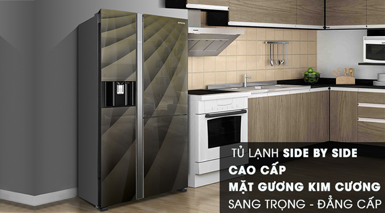 Tủ Lạnh Side By Side Inverter Hitachi R-M700AGPGV4X (584L)