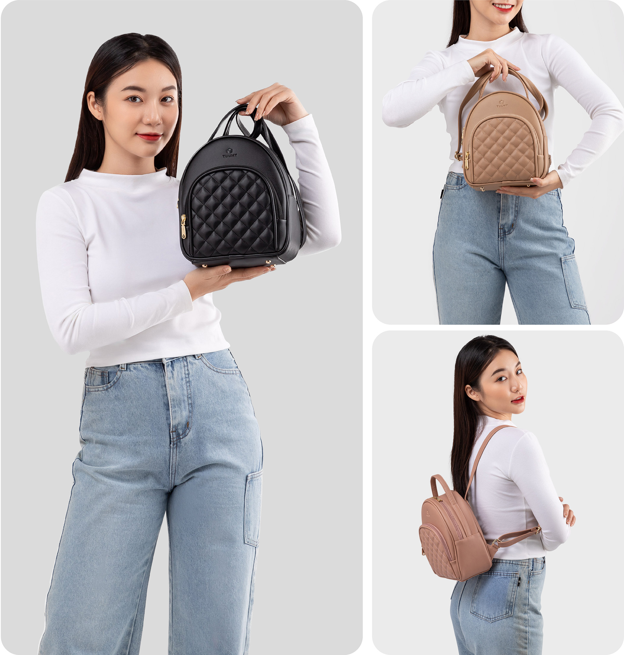 Balo Yuumy ( Thời trang nữ tiện lợi cỡ trung - Balo da Seasand YBA64 )