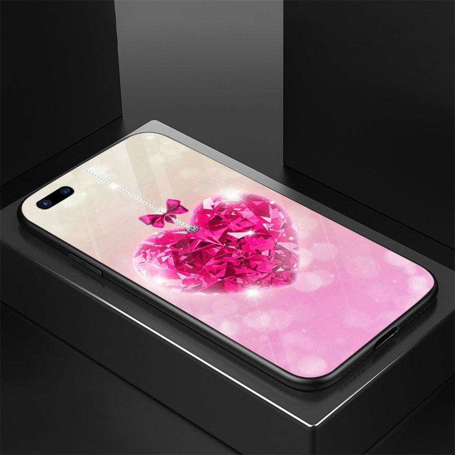 Ốp điện thoại kính cường lực cho máy Oppo Realme C1 - trái tim tình yêu MS LOVE080