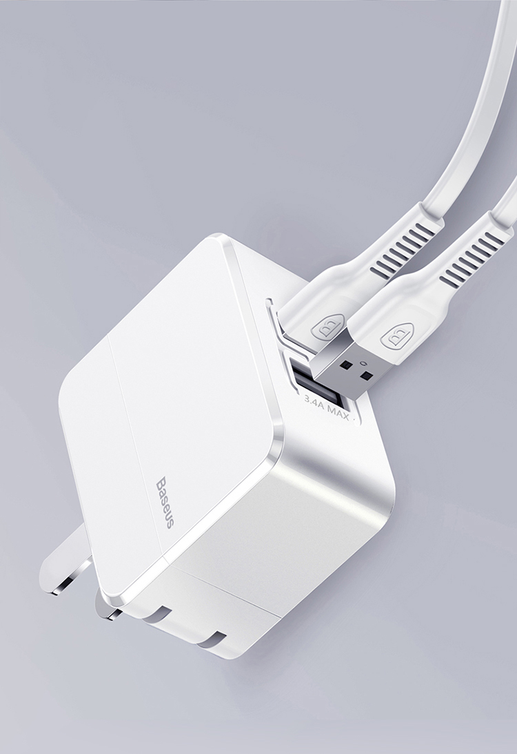 Baseus Apple Charger 3.4A Fast Charge Multi-port USB Android Phone Charging Head Data Cable Plug for iphoneX/8/7 Huawei ipad Tablet Millet Samsung Blue