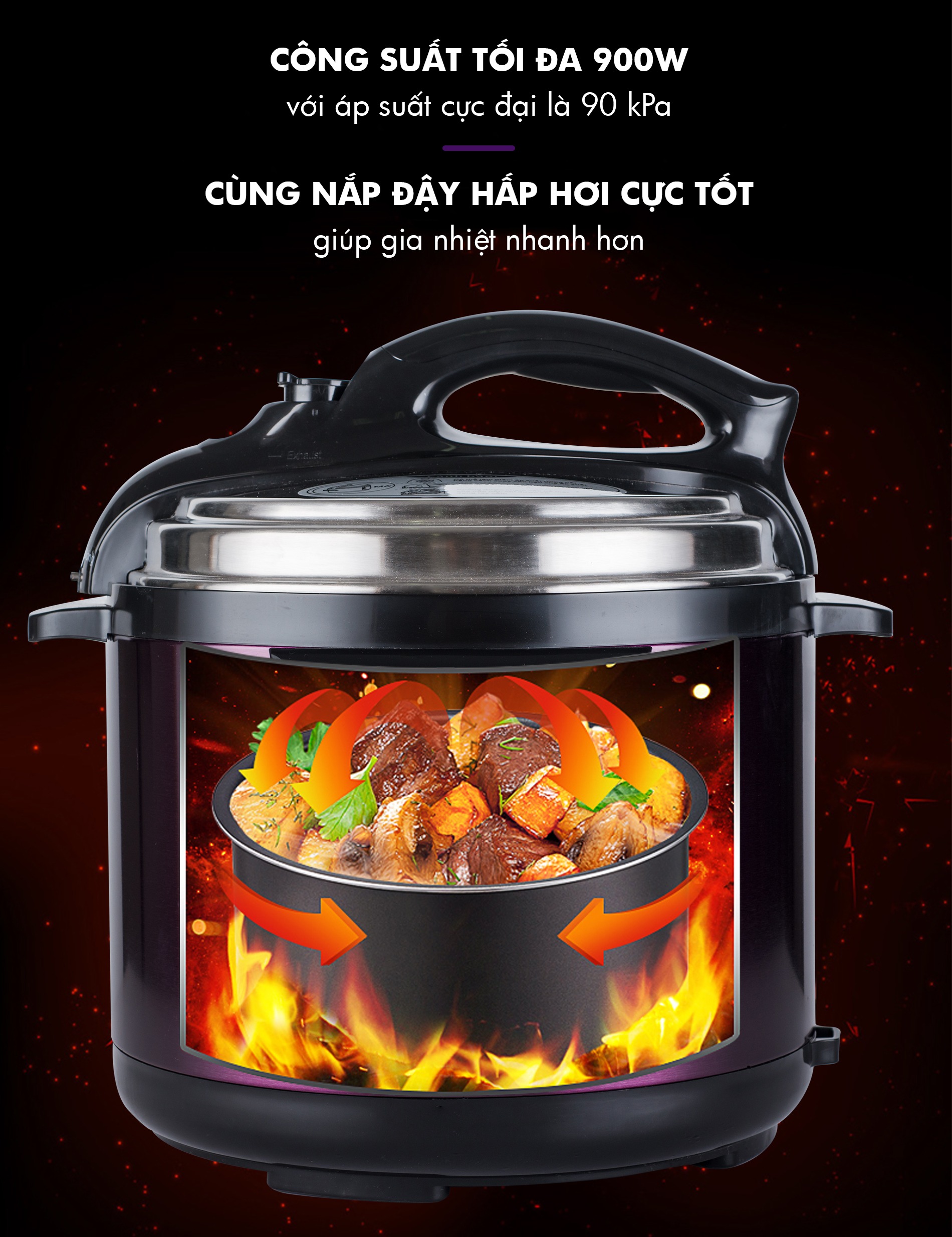 Nồi Áp Suất Đa Năng Nagakawa NAG0203 (5.0 Lít) - Hàng Chính Hãng