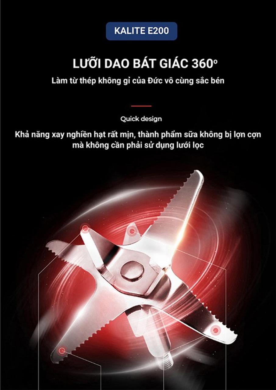 MÁY XAY NẤU SỮA HẠT KALITE E200-HÀNG CHÍNH HÃNG