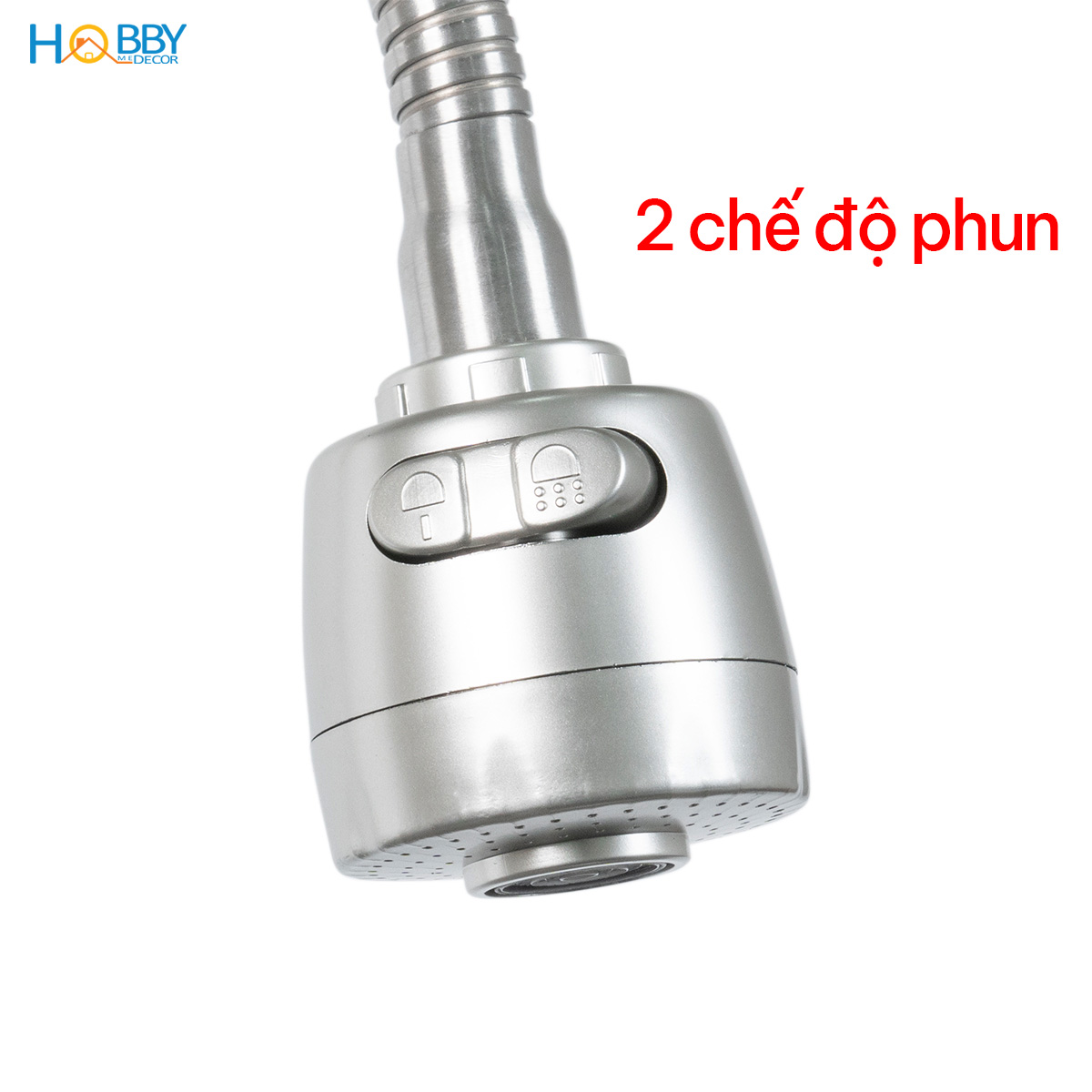 Vòi rửa chén đầu tăng áp thân uốn cong inox 304 Hobby Home Decor LXL