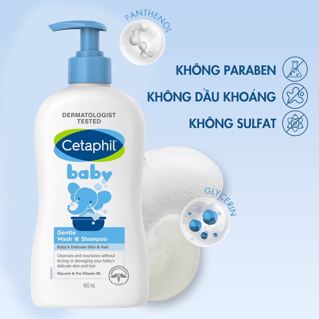 Sữa Tắm Gội Toàn Thân Cetaphil Baby Gentle Wash Shampoo 2 in 1 (400ml)