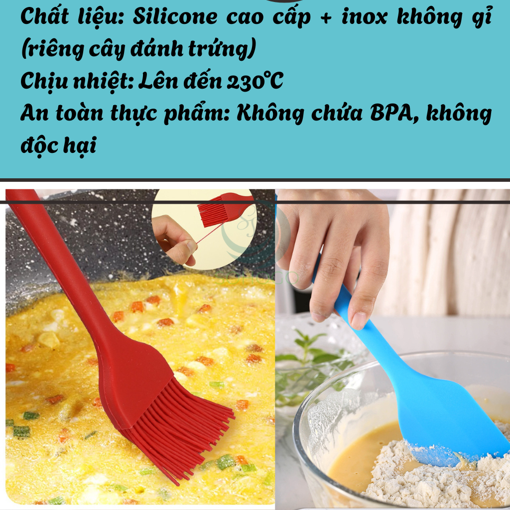 Bộ Dụng Cụ Nấu Ăn Silicone Chống Dính 5 Món Combo Dụng Cụ Nấu Ăn Đa Năng – Chất Liệu Silicone Cao Cấp Bộ Dụng Cụ Nhà Bếp Silicone Chống Nóng, An Toàn Cho Sức Khỏe