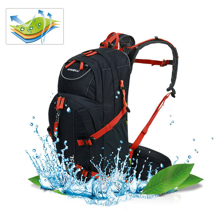 25L Water-resistant Breathable Cycling Bicycle Bike Shoulder Backpack Ultralight Outdoor Sports Riding Travel - Red