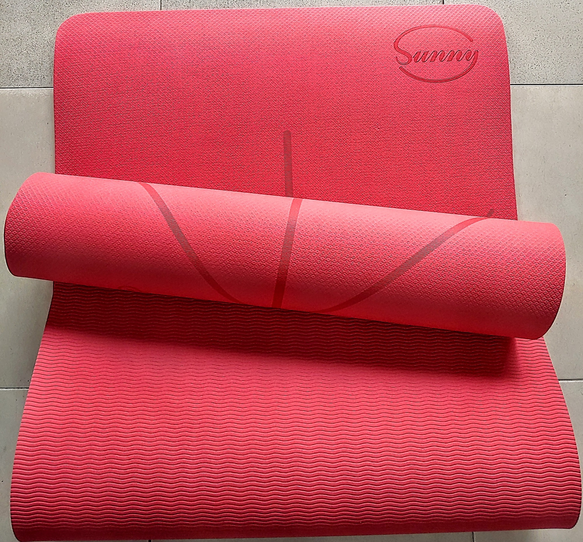 THẢM TẬP YOGA TPE ĐỊNH TUYẾN SUNNY 1 LỚP 8MM - TẶNG TÚI ĐỰNG THẢM YOGA