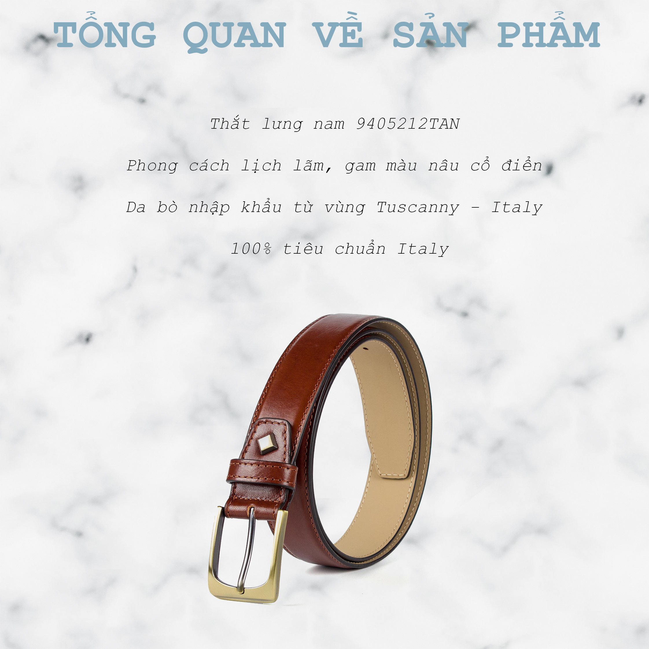 Thắt Lưng Nam Gianni Conti Italy 9405212TAN - Nâu