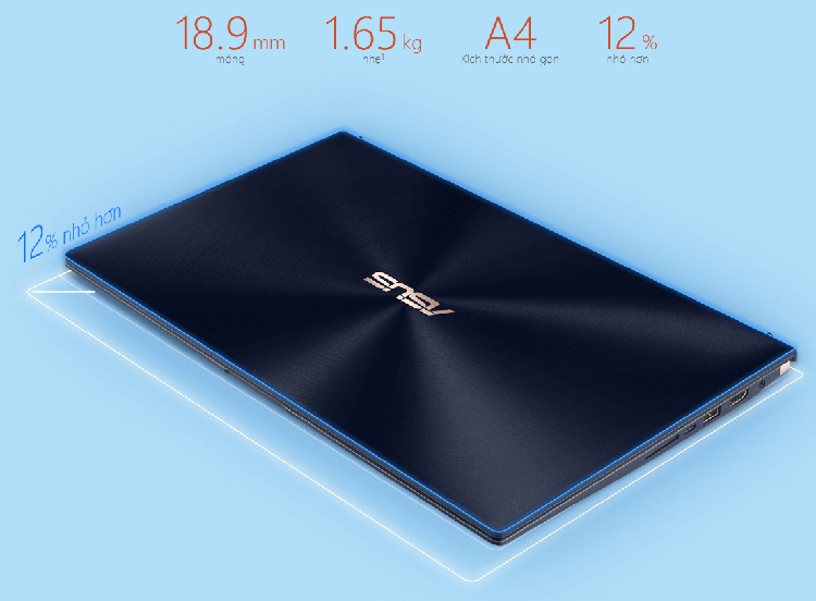 Laptop ASUS ZenBook UX534FTC-AA189T (Core i7-10510U/ 16GB LPDDR3 2133MHz/ 1TB SSD M.2 PCIE G3X4/ GTX 1650 4GB/ 15.6 FHD IPS/ Win10) - Hàng Chính Hãng