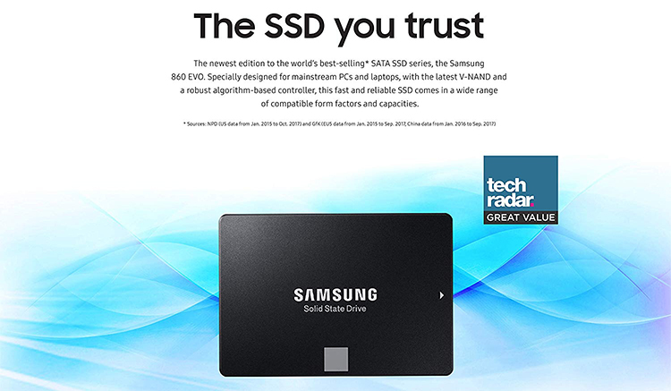 Ổ Cứng SSD Samsung 860 Evo MZ-76E2T0BW 2TB Sata III 2.5 inch - Hàng Nhập Khẩu