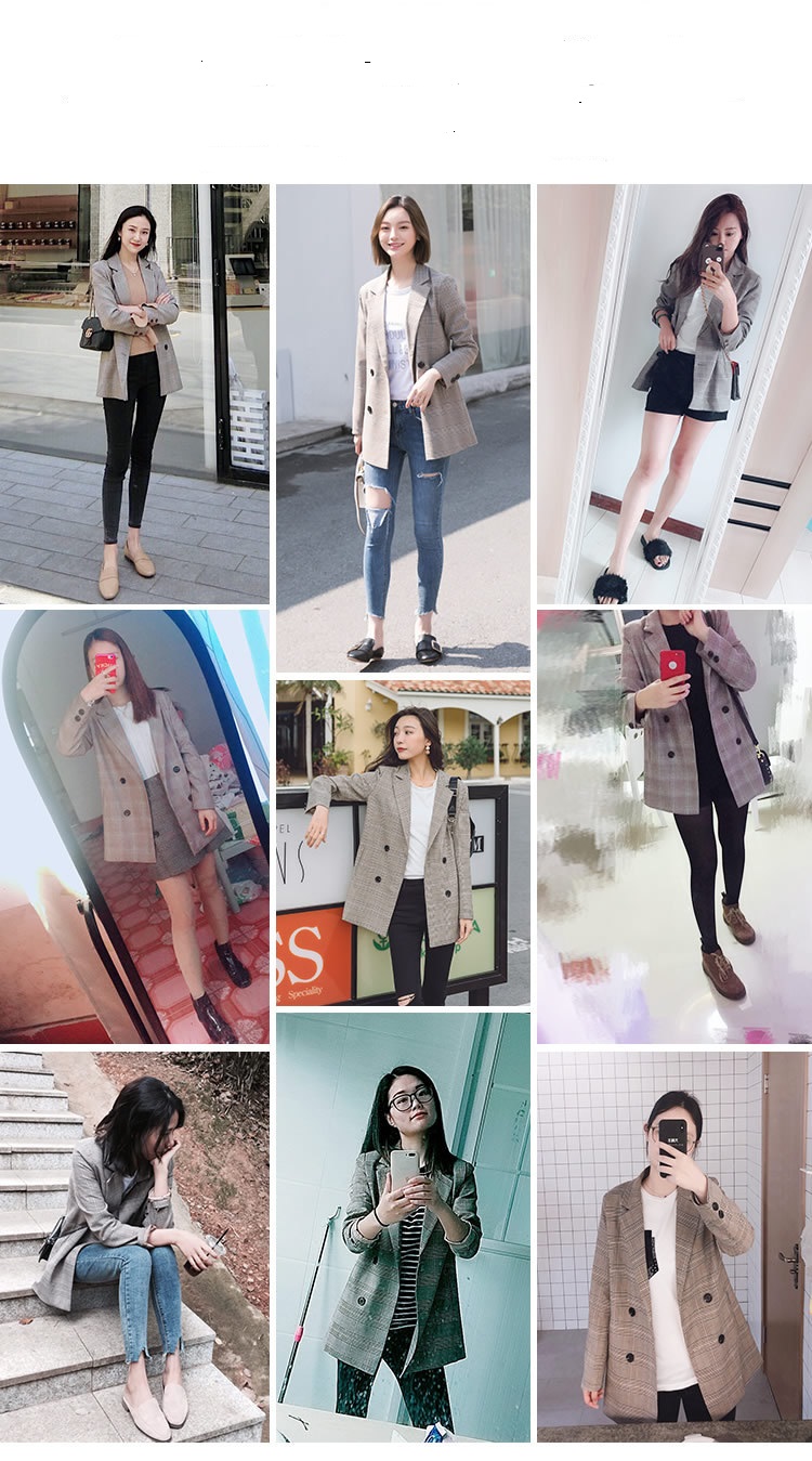 Áo Khoác Vest, Blazer Nữ NA23 Sọc Caro Cao Cấp có đệm vai