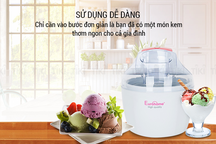Máy Làm Kem Tươi Gia Đình Eurohome EIM-150 - Đỏ
