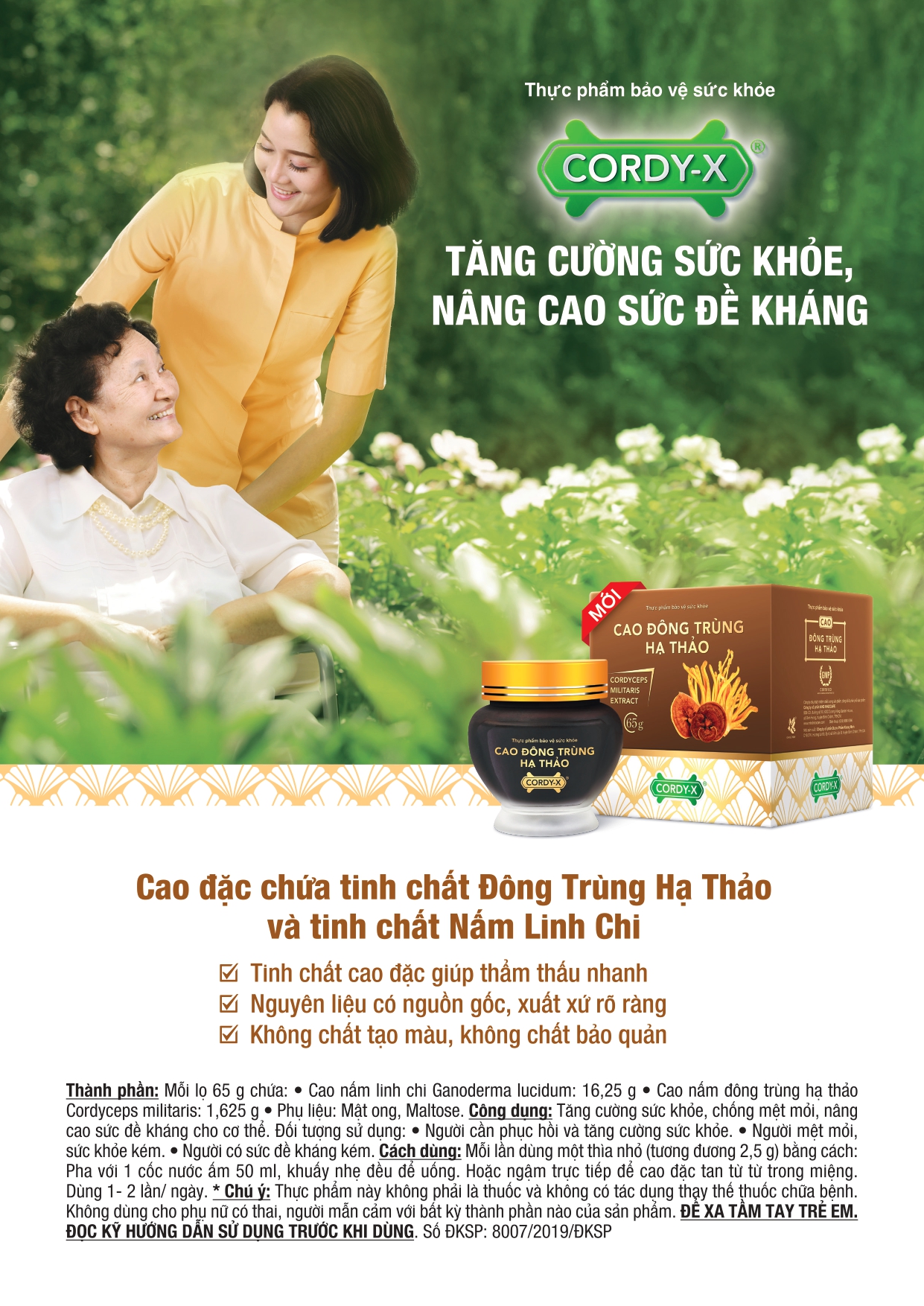 Cao Đặc Cordy X Chứa Tinh Chất Đông Trùng Hạ Thảo Và Nấm Linh Chi Giúp Hấp Thu Nhanh Tăng Cường Sức Khỏe, Nâng Cao Sức Đề Kháng Lọ 65g 1