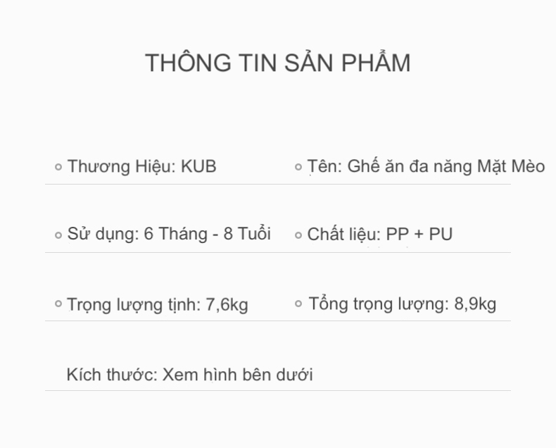 ghế ăn dặm đa năng cho bé - hình con mèo 13