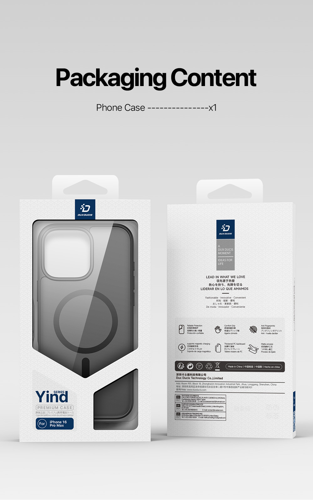 Ốp Lưng Sạc Từ Tính cho iPhone 16 Pro/ 16 Pro Max/ iphone 16/ 16 Plus Dux Ducis Yind Series, chống sốc, chống vân tay_ Hàng chính hãng