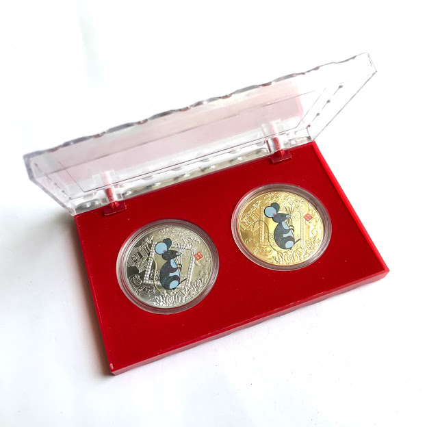 Cặp đồng xu Trung Quốc Hình con chuột