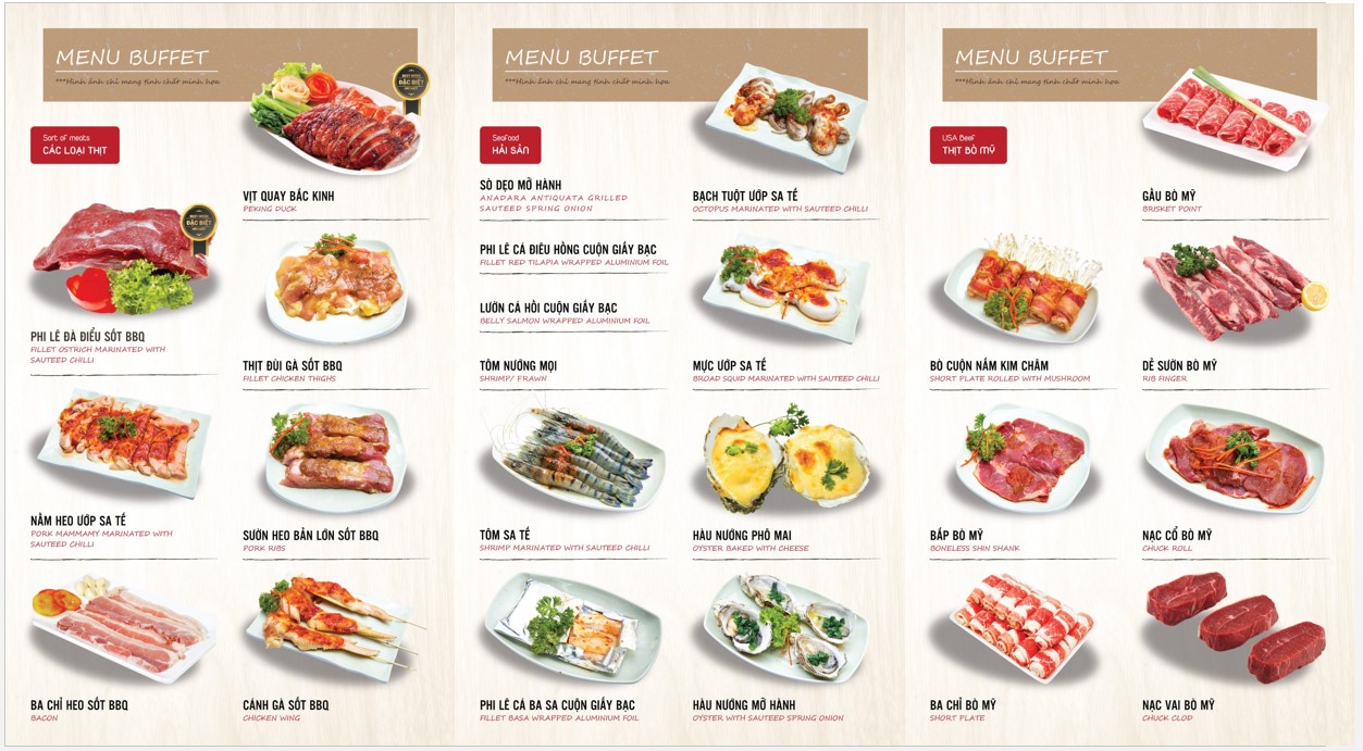 Buffet Trưa Lẩu Nướng Bò Mỹ - Hải Sản Hơn 50 Món Tại Nhà Hàng Hải Sản Dìn Ký Hồng Hà 