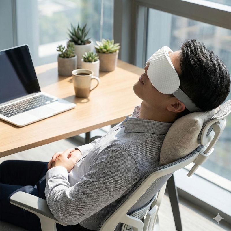 Máy massage mắt 16 đầu rung KACHI MK380 phun sương thư giãn - hàng chính hãng