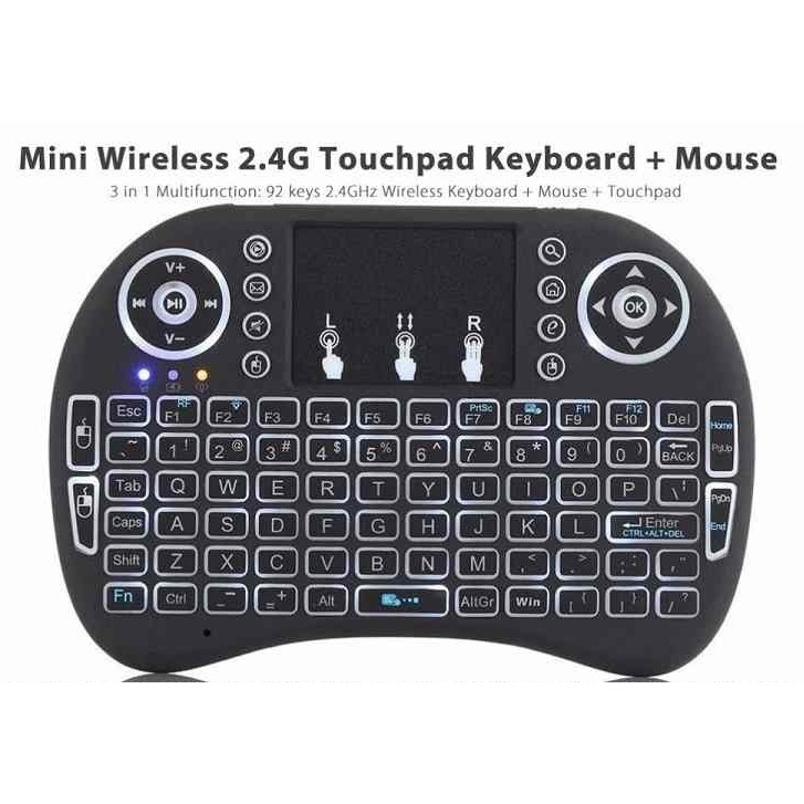 Bàn phím Wireless mini UKB500- Bàn phím không dây mini keyboard kiêm chuột cảm ứng đa năng wireless - Hàng chính hãng