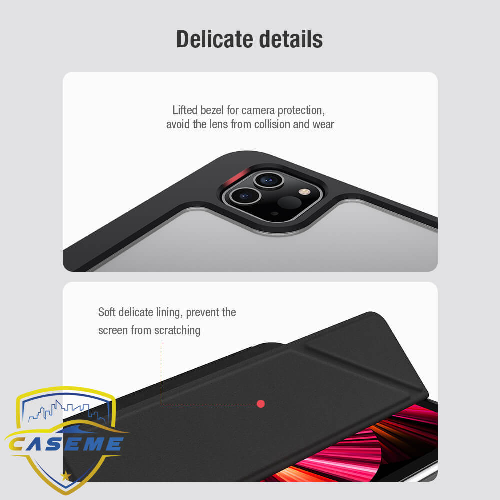 Bao da Nillkin Bevel Leather dành cho Apple iPad Pro 11 inch M1 2021 ( Có Khay Để Bút ) -  Hàng Chính Hãng